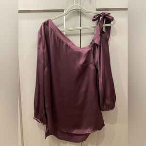 Banana Republic Plum One-Shoulder Blouse